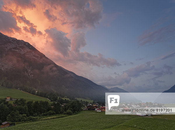 Austria  Tyrol  View of Achenkirch at sunset