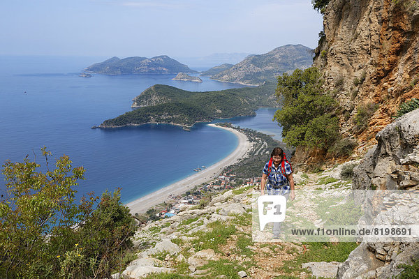 Turkey  Aegean  Woman hiking the Lycian Way