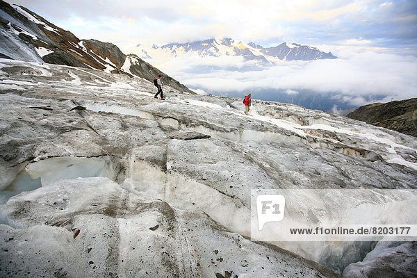 Mountaineers on Trift Glacier
