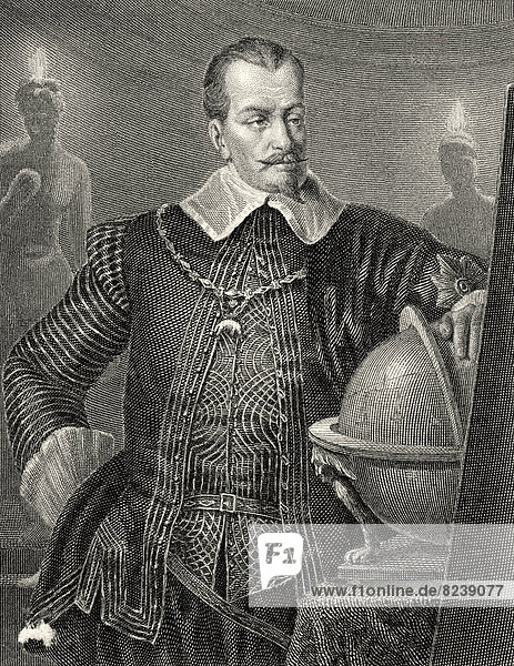 'Wallenstein  Figur aus dem Drama ''Wallenstein'' von Friedrich Schiller  Stahlstich aus ''Schiller-Galerie''  1869'