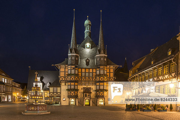 Rathaus von Wernigerode  Nachtaufnahme