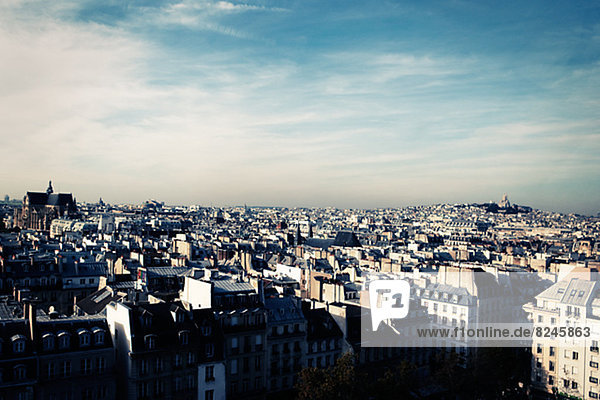 hoch oben Paris Hauptstadt Ansicht Flachwinkelansicht Winkel