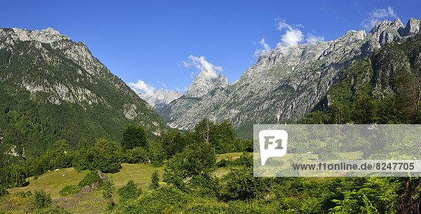 Albanien Nationalpark Valbona Gipfel des Valbona-Tals