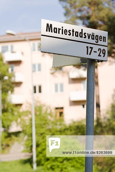 A street sign  Stockholm  Sweden.