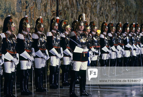 Guard of Honour at Quirinale Palace  Rome  Italy.