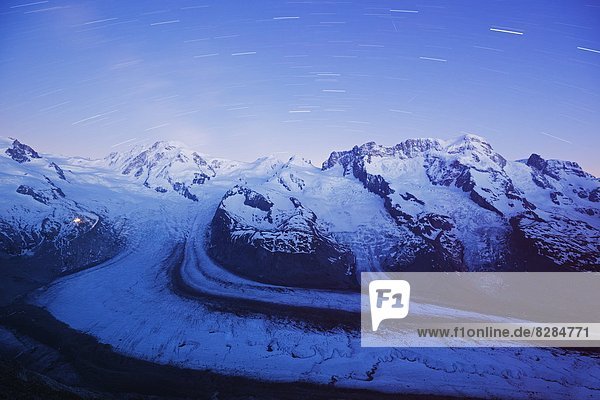 Europa Berg Gletscher Rose Westalpen Breithorn Schweiz Zermatt Schweizer Alpen