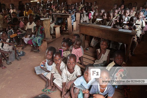 Wore African school classroom  Hevie  Benin  West Africa  Africa
