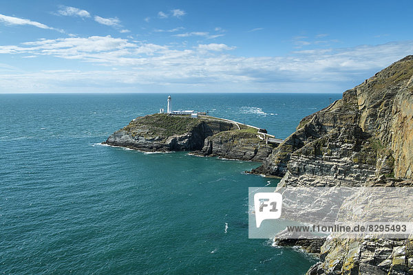 UK  Wales  Anglesey  Holy Island  cliff coast of South stack with lighthouse
