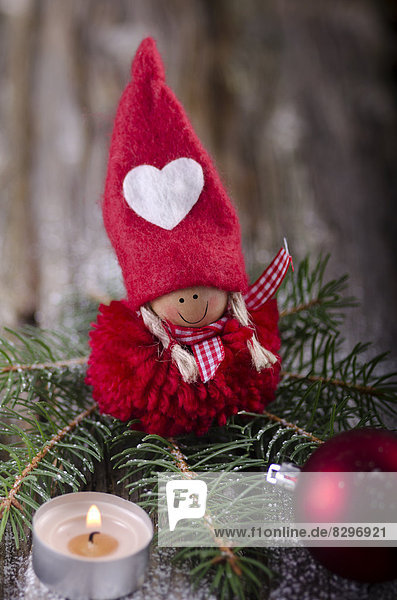 Christmas decoration on fir twig