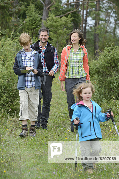 Family on a hiking tour