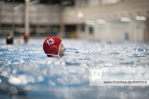 Water polo player in water