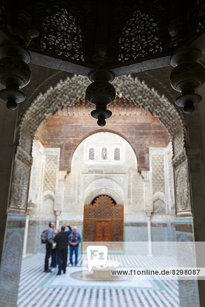 The ornate interior of Madersa Bou Inania  Fes el-Bali  UNESCO World Heritage Site  Fez  Morocco  North Africa  Africa