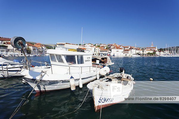 Fishing boats in the port of Milna  Brac Island  Dalmatia  Croatia  Europe