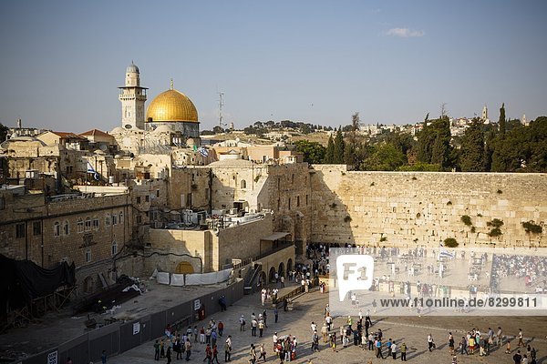Jerusalem  Hauptstadt  Kuppel  Felsbrocken  weinen  Wand  über  Ansicht  Naher Osten  UNESCO-Welterbe  Kuppelgewölbe  Israel  Moschee