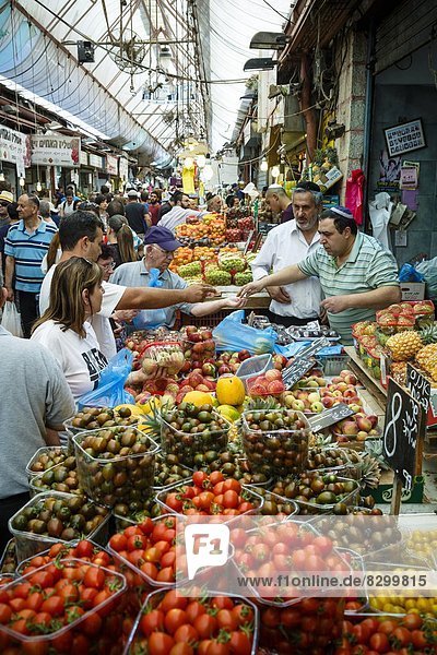 Messestand  Jerusalem  Hauptstadt  Frucht  Gemüse  Naher Osten  Israel  Markt