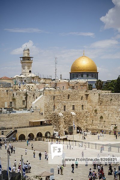 Jerusalem  Hauptstadt  Kuppel  Felsbrocken  weinen  Wand  über  Ansicht  Naher Osten  Kuppelgewölbe  Israel  Moschee