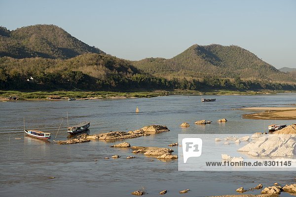 Mekong-Fluss  Luang Prabang  Laos  Indochina  Südostasien  Asien