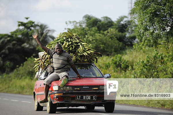 Bananentransport mit einem PKW