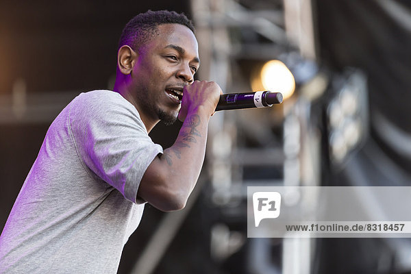 The American rapper and musician Kendrick Lamar performing live at Heitere Open Air