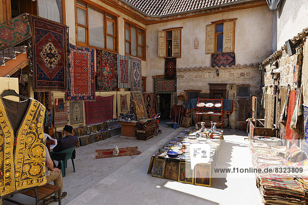 Courtyard with carpets and souvenirs