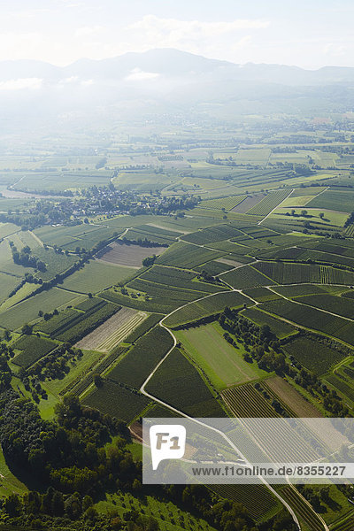 Feldlandschaft mit Blauen im Hintergrund  Heitersheim  Baden-Württemberg  Deutschland  Luftbild