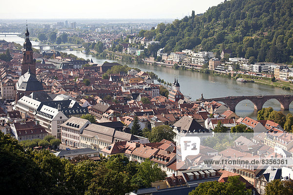 Geschichte Fluss Ansicht Baden-Württemberg Deutschland Heidelberg