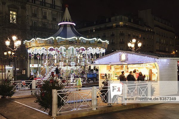 Paris  Hauptstadt  Frankreich  Europa  Hotel  Weihnachten  Karussell  Platz  Jahreszeit