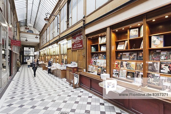 Book shop in the Passage Jouffroy  Paris  Ile de France  France  Europe