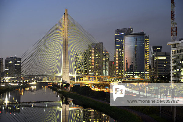 Brazil  Sao Paulo  district Morumbi  skyscrapers  Financial center  bridge Octavio Frias de Oliveira