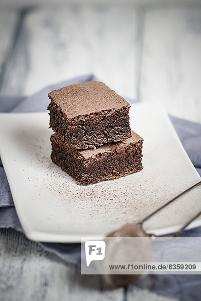 Brownies auf Teller