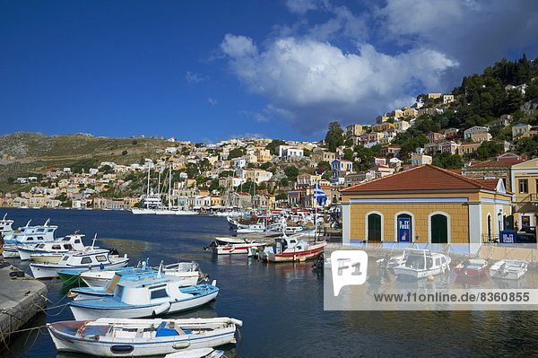 Gialos harbour  Symi island  Dodecanese  Greek Islands  Greece  Europe