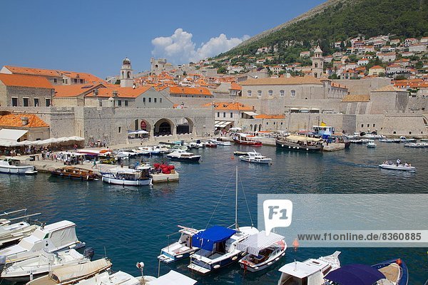 Hafen  Europa  über  Stadt  Ansicht  UNESCO-Welterbe  Kroatien  Dubrovnik  alt
