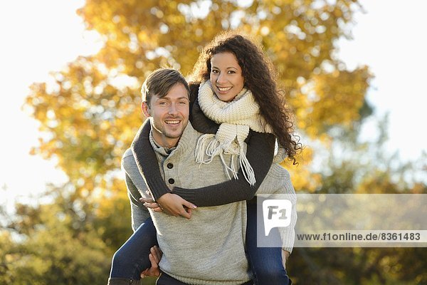 Happy couple in autumn