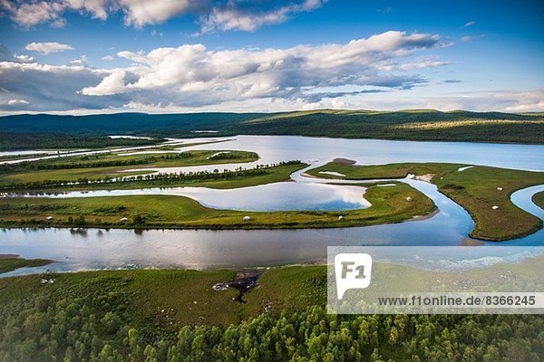 Wasser und Landschaft  Adolfstromm  Lappland  Schweden