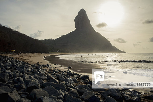 View Of Morro Do Pico From Praia Da Conceicao  Unesco World Heritage Site Praia Da Cachorro  Fernando De Noronha  Pernambuco  Brazil