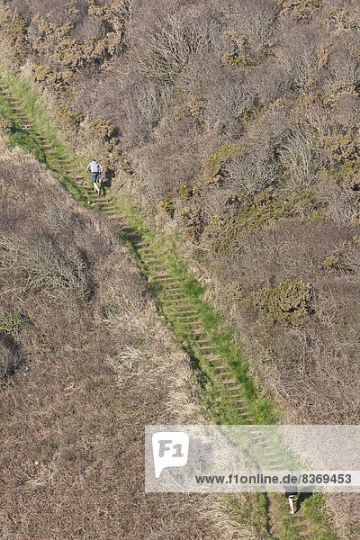 Stufe Großbritannien Weg Küste klettern steil Wales
