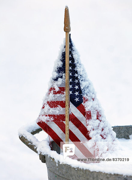 bedecken  Amerika  Fahne  amerikanisch  Verbindung  Schnee