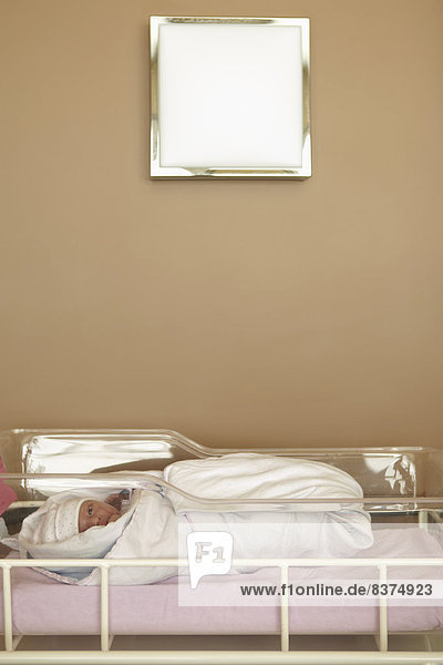 Blick in die Kamera  Geburt  Wiege  Mädchen  Baby  Kanada  neu  Ontario  Toronto