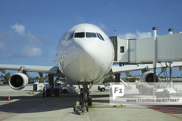 Plane On Tarmac  Princess Juliana Airport  Sint Maarten  Dutch West Indies