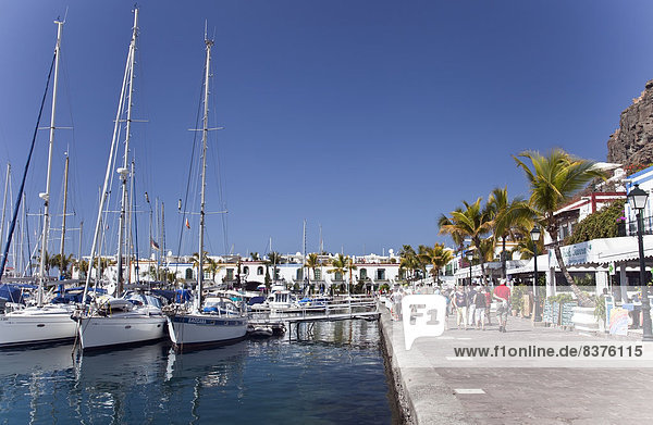 Hafen  Boot  Fußgänger  Gran Canaria  Spanien
