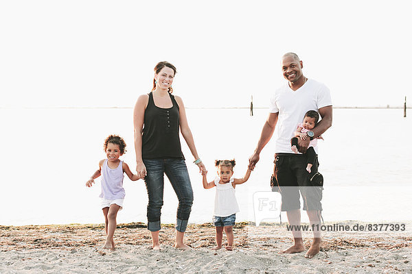 Interracial Family On The Beach  British Columbia  Canada