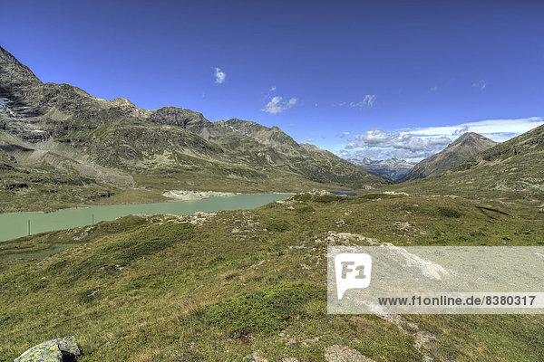 Reservoir of Lago Bianco  Bernina  Engadine  Canton of Grisons  Switzerland