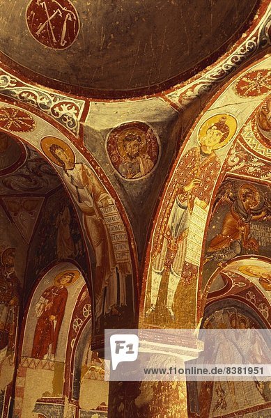 Ausschnitt aus einem Fresko in Elmali Kirche  Goreme  Kappadokien  Türkei