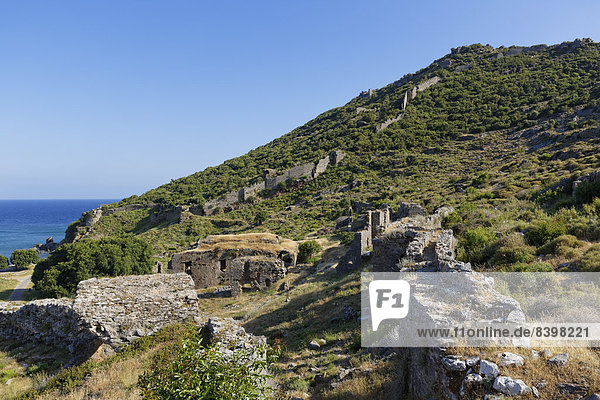 Zitadelle  antike Stadt Anemurion  Anamur  Provinz Mersin  Kilikien  Türkische Riviera  Türkei