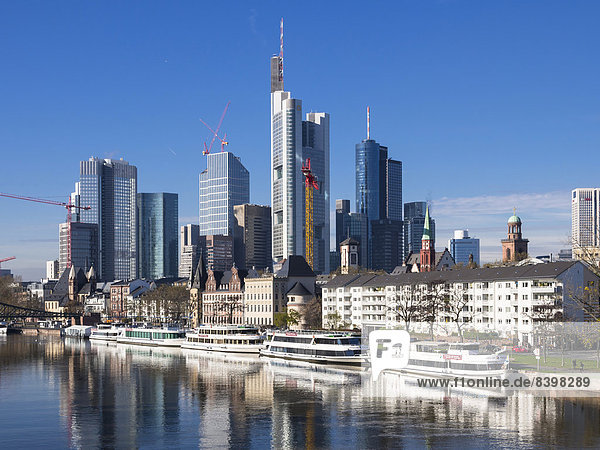 Europäische Zentralbank EZB Skyline Skylines Gebäude Frankfurt am Main Commerzbank Deutschland Hessen