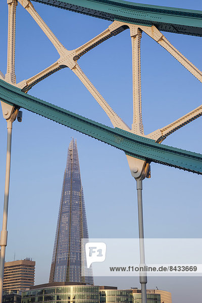 England  London  Southwark  Tower Bridge and The Shard