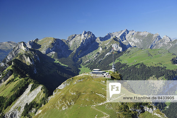 Europa Berggipfel Gipfel Spitze Spitzen Restaurant Kreisverkehr Kreisel Luftbild Antenne Schweiz