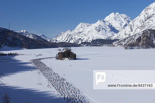 Switzerland  Europe  mountain  mountains  winter  canton  GR  Graubünden  Grisons  Engadin  Engadine  Upper Engadine  cross-country  skiing  event  winter sports  cross-country skiing  ski marathon  sport  mass  competition