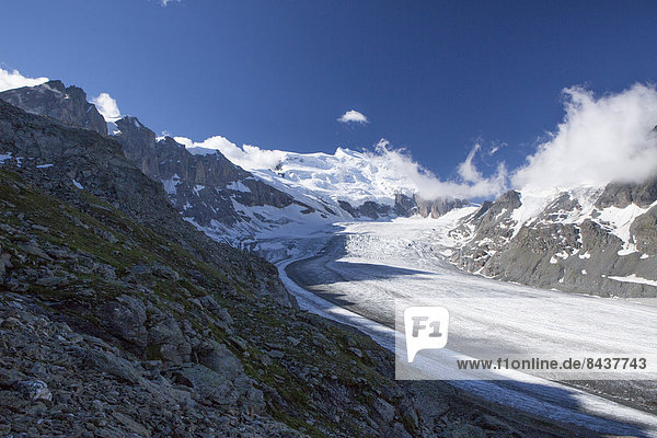 Landschaftlich schön landschaftlich reizvoll Europa Berg Landschaft Eis Moräne Schweiz
