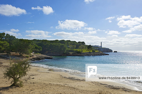 Außenaufnahme Landschaftlich schön landschaftlich reizvoll Europa Strand Landschaft Küste niemand Meer Leuchtturm Balearen Balearische Inseln Mallorca Mittelmeer Spanien